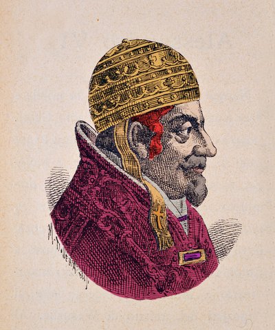 Ritratto di Papa Alessandro VII (Alexander o Alessandro) (1655-1667), 1898 (incisione con colorazione successiva) da Italian School